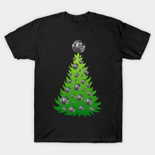 Christmas Tree with Silver Mirrored Disco Balls T-Shirt